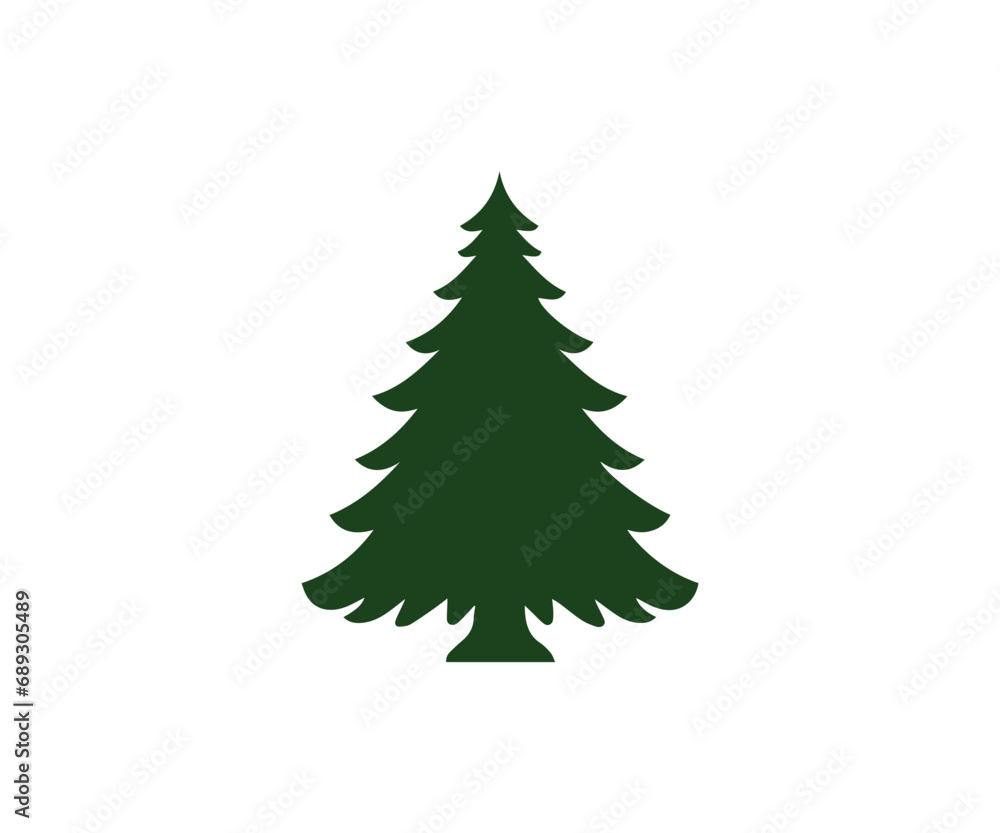  Christmas tree, modern flat design