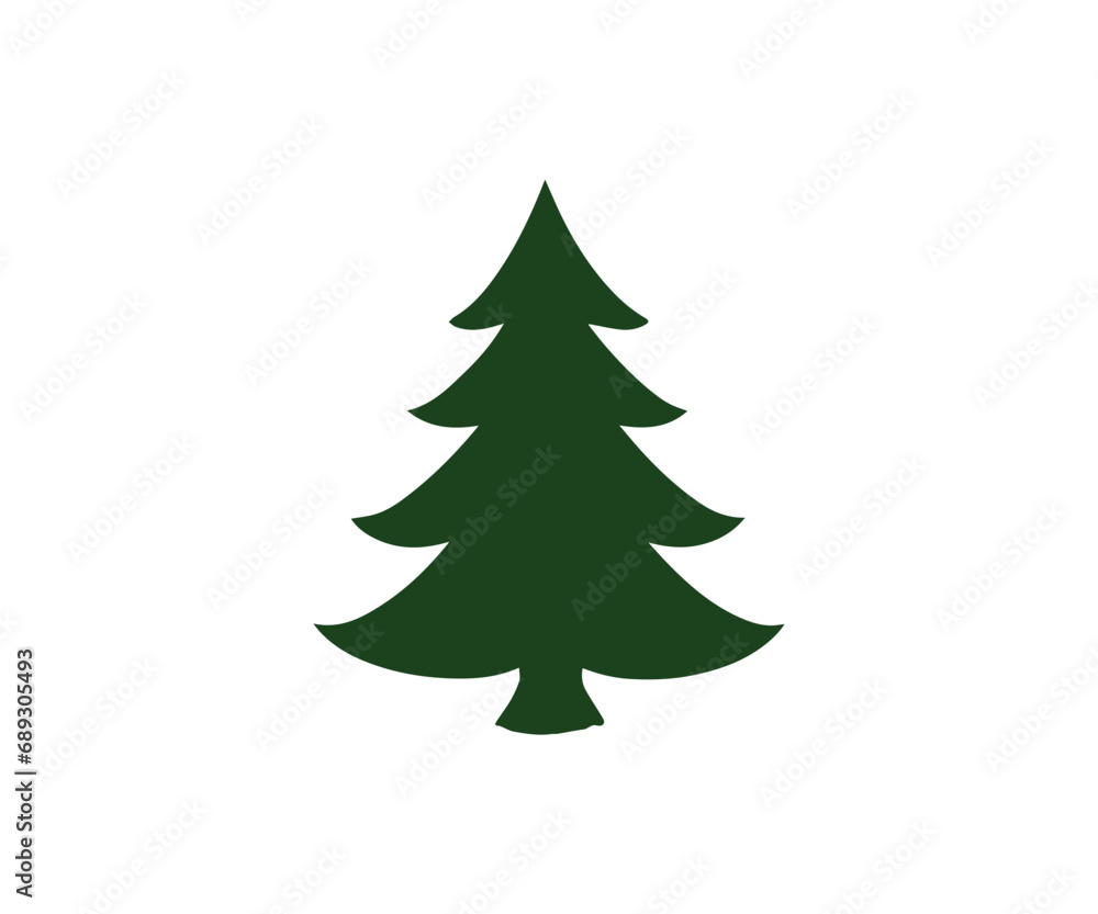  Christmas tree, modern flat design