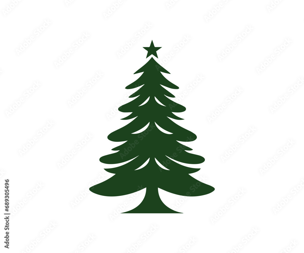 Christmas tree, modern flat design Christmas tree, modern flat design