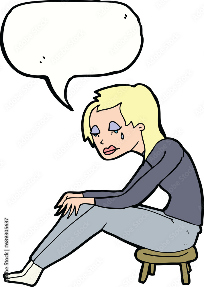 cartoon crying woman with speech bubble cartoon crying woman with speech bubble