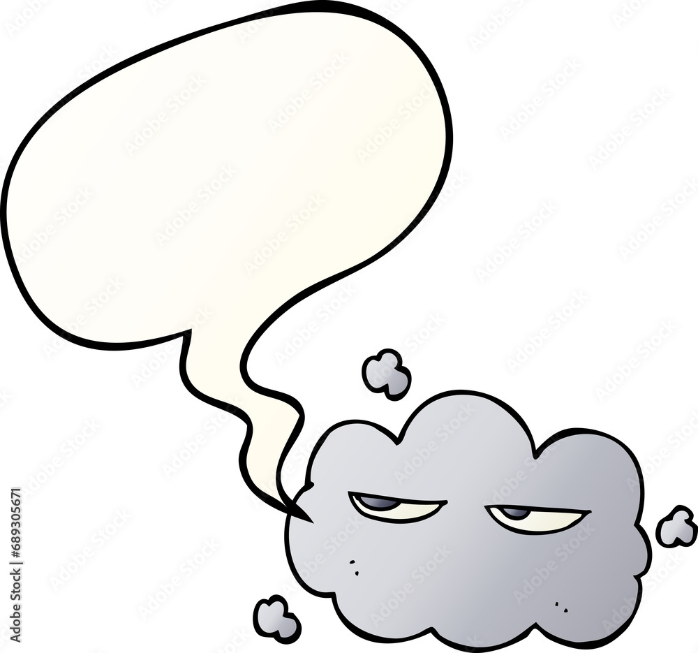 cute cartoon cloud with speech bubble in smooth gradient style cute cartoon cloud with speech bubble in smooth gradient style