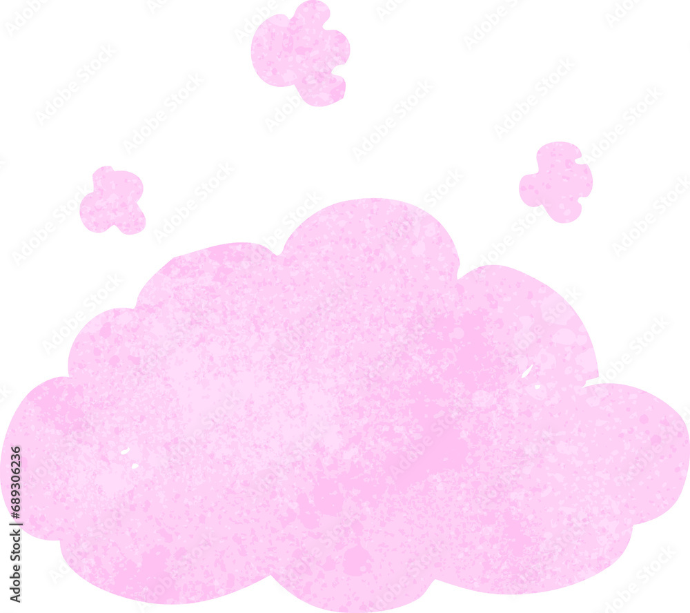 cartoon fluffy pink cloud
