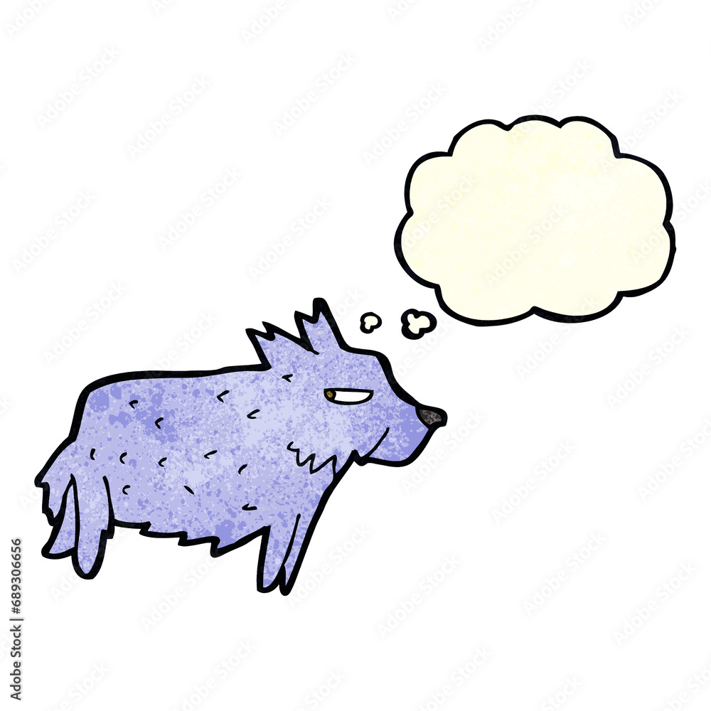 cartoon terrier with thought bubble cartoon terrier with thought bubble