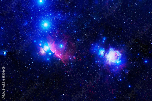 Blue cosmic nebula. Elements of this image furnished by NASA