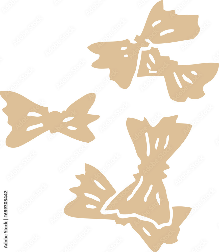 Obraz premium cartoon doodle pasta shapes