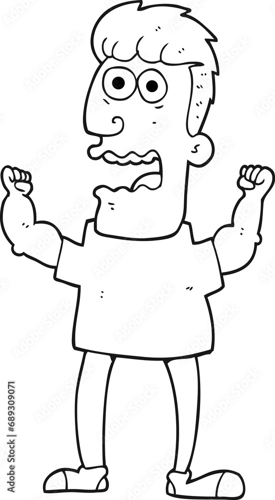 freehand drawn black and white cartoon stressed man freehand drawn black and white cartoon stressed man