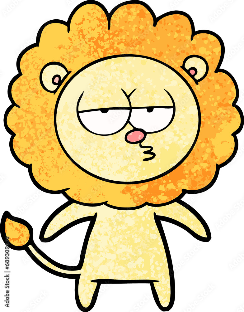 cartoon bored lion cartoon bored lion