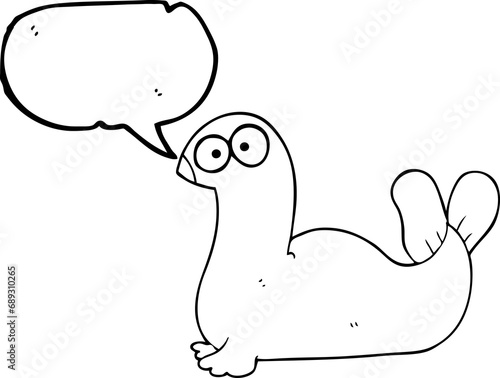 freehand drawn speech bubble cartoon seal