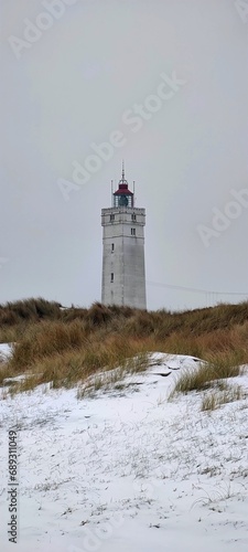 Leuchtturm Blavandshuk in Jütland bei Schnee photo