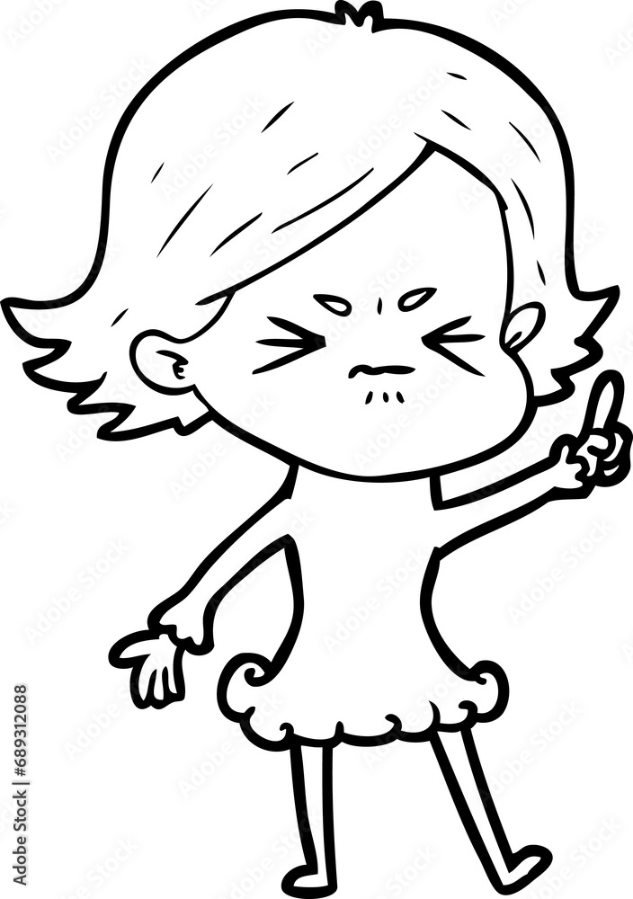 cartoon angry girl