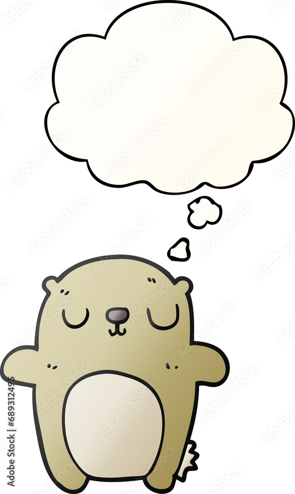 cartoon bear with thought bubble in smooth gradient style cartoon bear with thought bubble in smooth gradient style