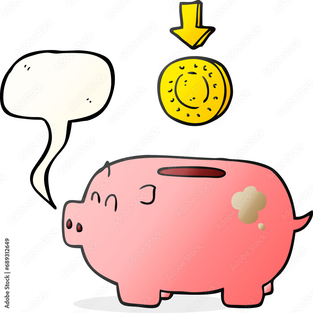 freehand drawn speech bubble cartoon piggy bank freehand drawn speech bubble cartoon piggy bank