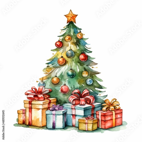 christmas tree and gifts