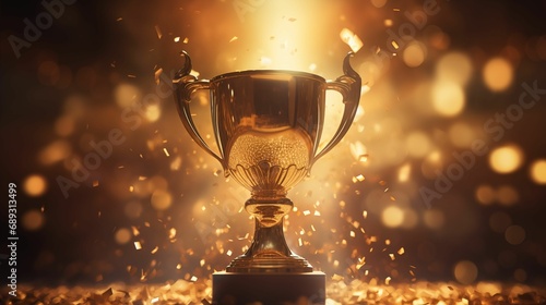 AI generated image - a photo of a golden trophy