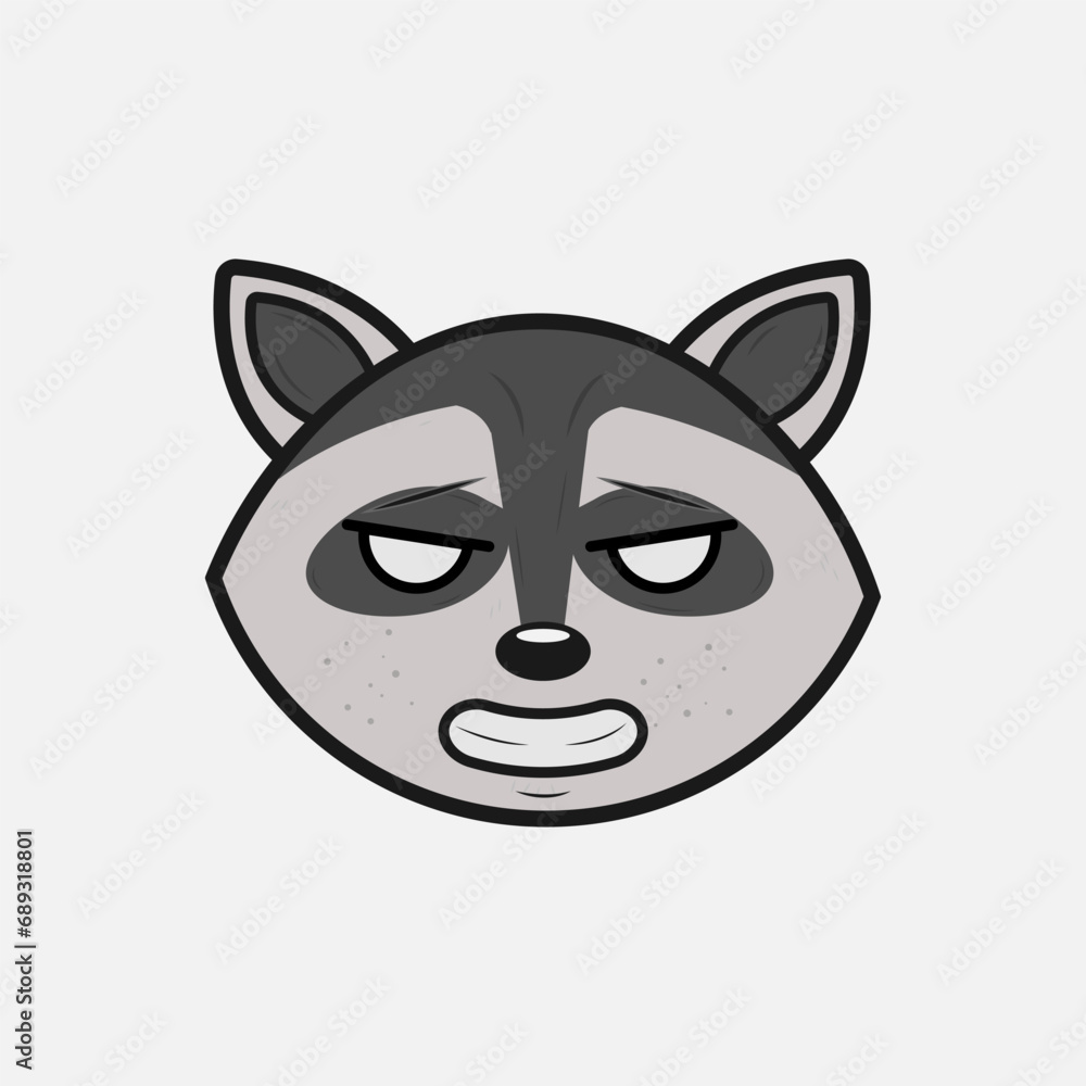 Vector illustration of a Raccoon with different emotions