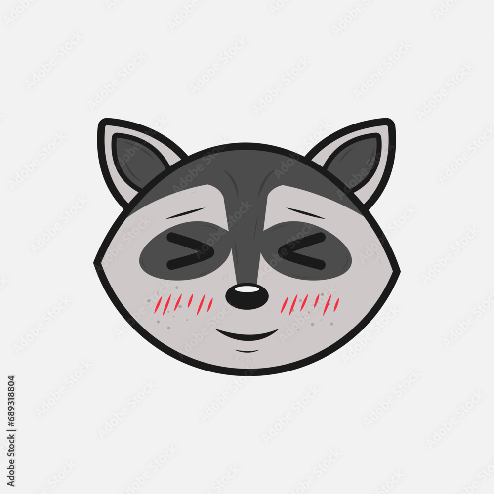 Vector illustration of a Raccoon with different emotions Vector illustration of a Raccoon with different emotions