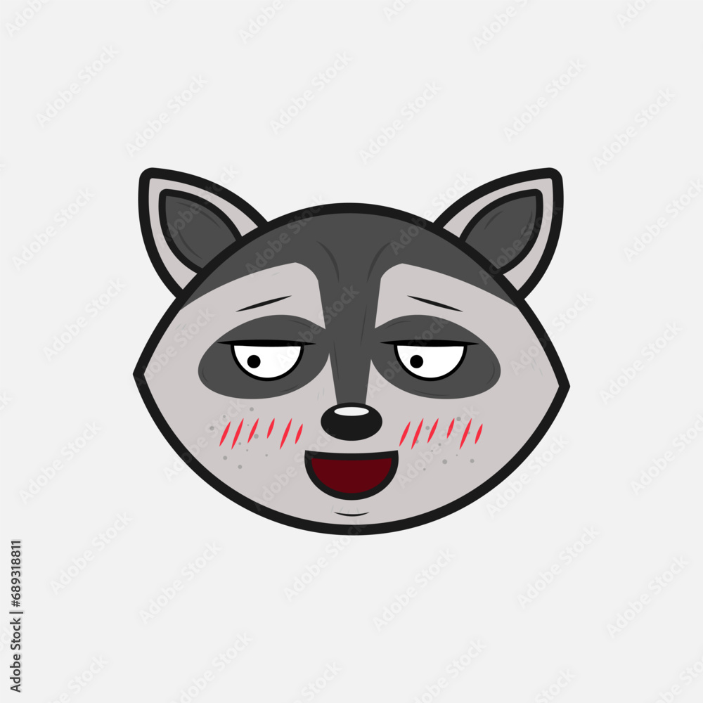 Vector illustration of a Raccoon with different emotions Vector illustration of a Raccoon with different emotions