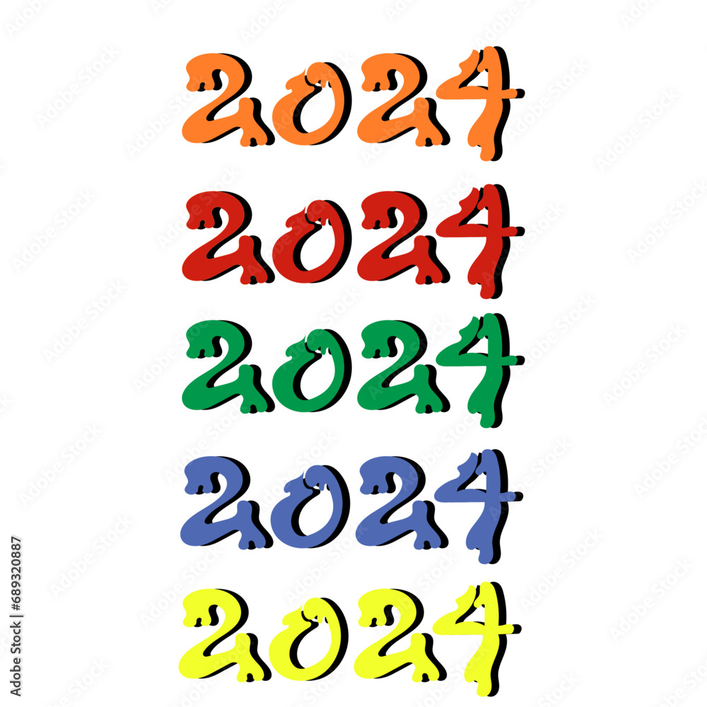 graphic illustration of number 2024 in various shapes, this vector is great for calendar covers, magazines, books, logos, icons, banners and more graphic illustration of number 2024 in various shapes, this vector is great for calendar covers, magazines, books, logos, icons, banners and more
