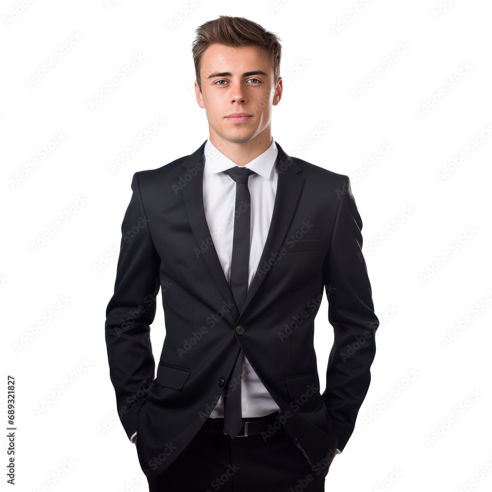 young businessman in a suit standing isolated young businessman in a suit standing isolated