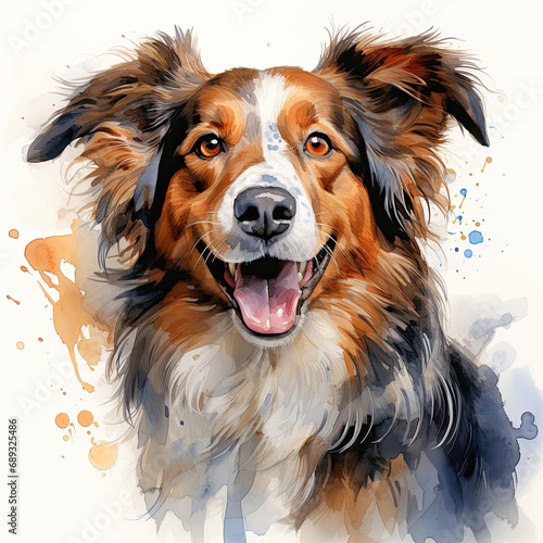 watercolor Sarabi dog clipart, generative ai © moondesigner