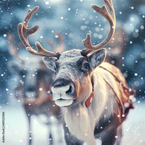 christmas deer in a snow © MaverickMedia