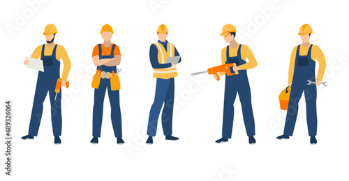 Building construction worker, contractor, engineer, architect, builder. Professional maintenance, home renovation and repair workers 