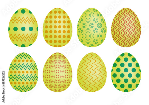 Selection of vector easter eggs in bright colours