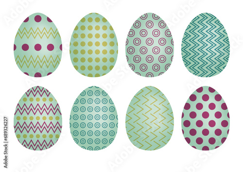 Selection of vector easter eggs in bright colours
