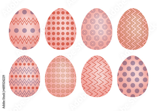 Selection of vector easter eggs in bright colours