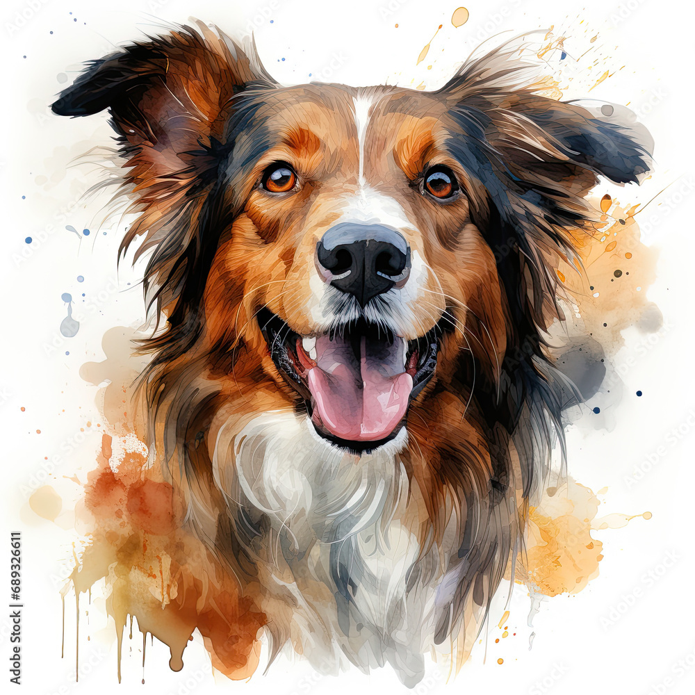 watercolor Sarabi dog clipart, generative ai