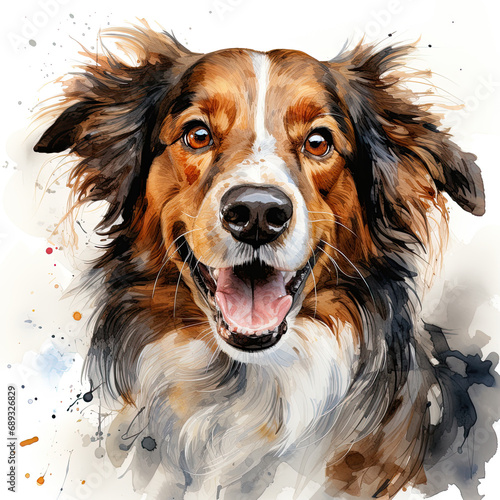 watercolor Sarabi dog clipart, generative ai © moondesigner
