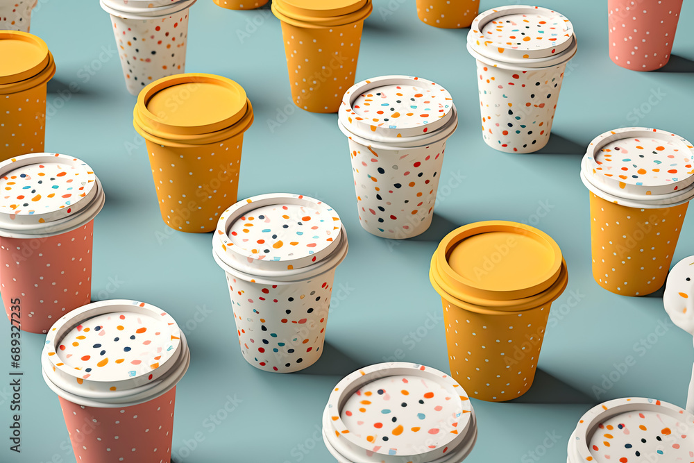 Sustainable sips, Paper coffee cups, zero waste a conscious stock photo ...