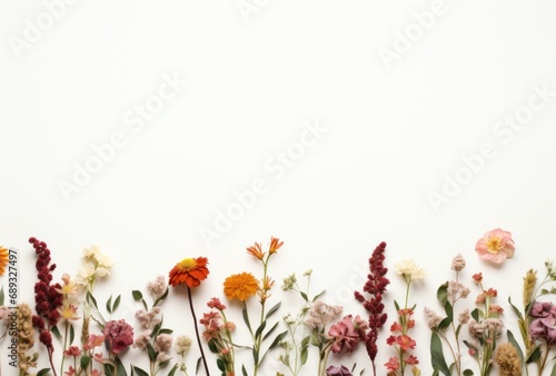 a arrangement of flowers arranged in a row, © olegganko
