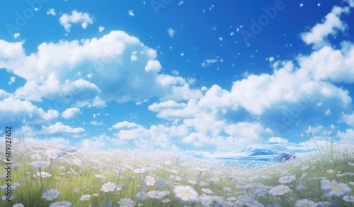 a beautiful blue day during springtime,