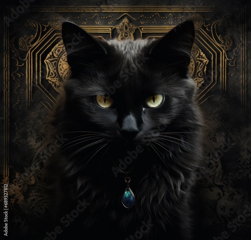 a black cat is staring at the camera,