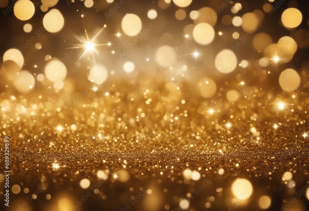 Golden glitter and stars for christmas background