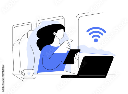 Wi-Fi onboard abstract concept vector illustration.