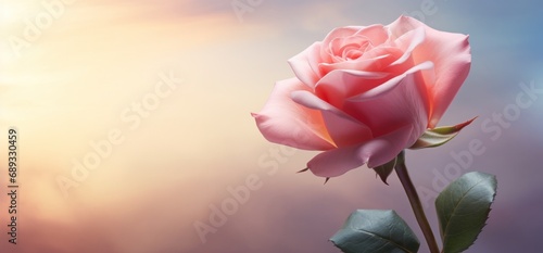 a pink rose on a light background,