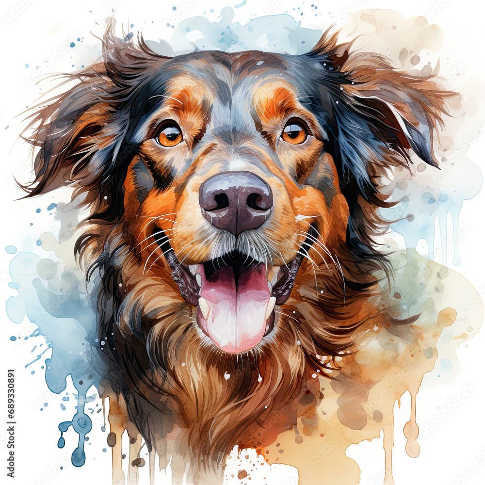 watercolor Sarabi dog clipart, generative ai
