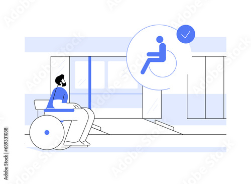 Accessible train abstract concept vector illustration.