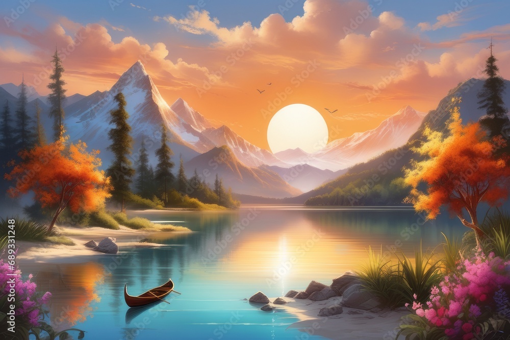 tropical island with palm trees an ocean created with generative AI software tropical island with palm trees an ocean created with generative AI software