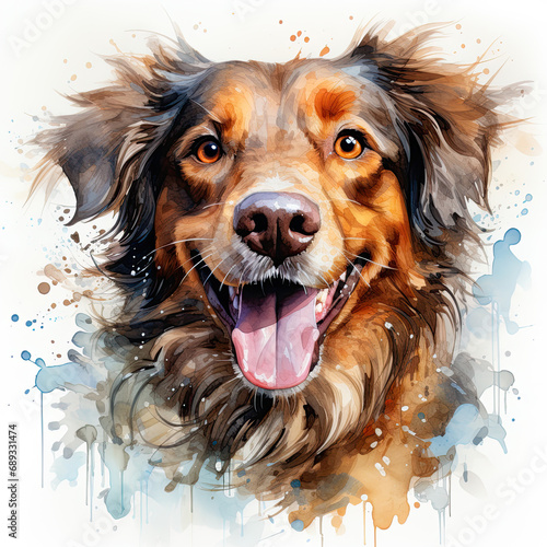 watercolor Sarabi dog clipart, generative ai photo