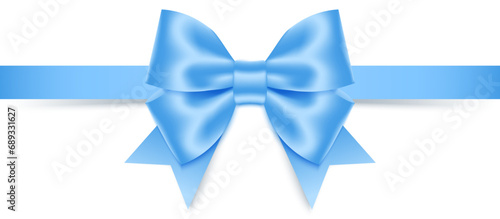 Biue bow and ribbon. Vector illustration (ID: 689331627)