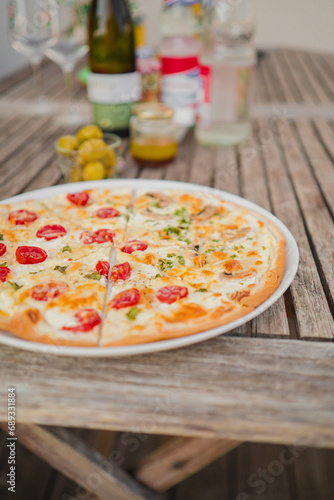 Delicious Baked Tarte Flambée Fresh from the Wood-Fired Oven
