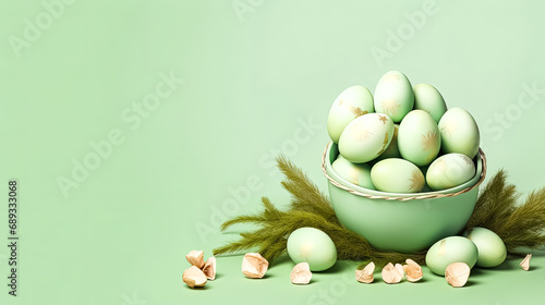 Springtime delight, Basket filled with Easter eggs