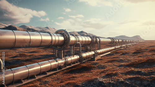 3 d rendering. oil rig and gas field. photo