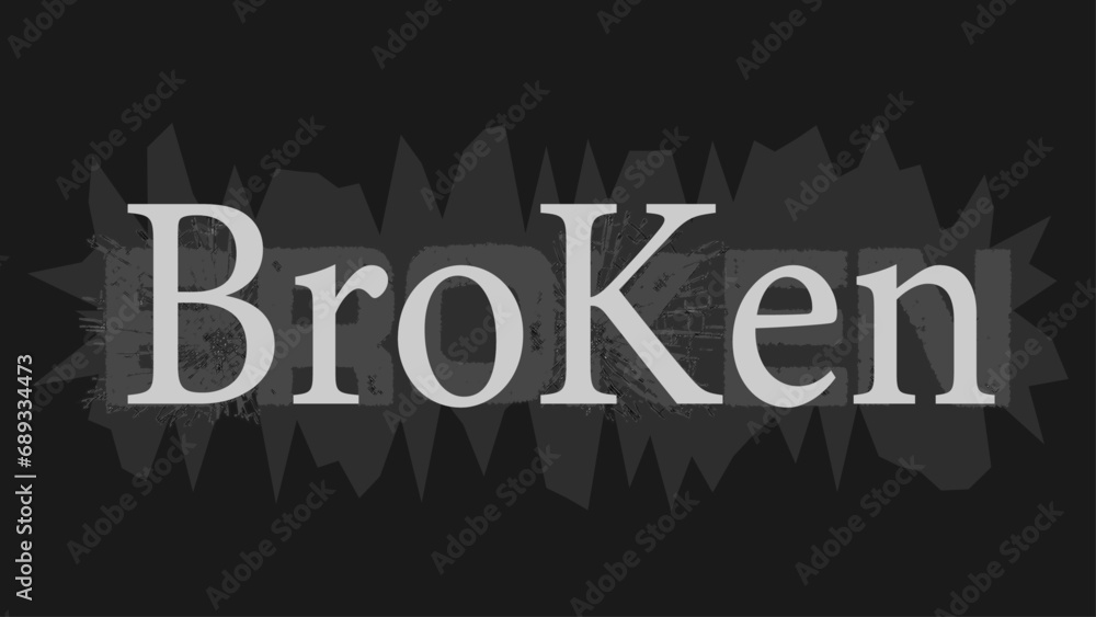 Obraz premium Creative broken letters text effect design template.