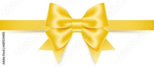 Yellow bow and ribbon. Vector illustration (ID: 689334490)