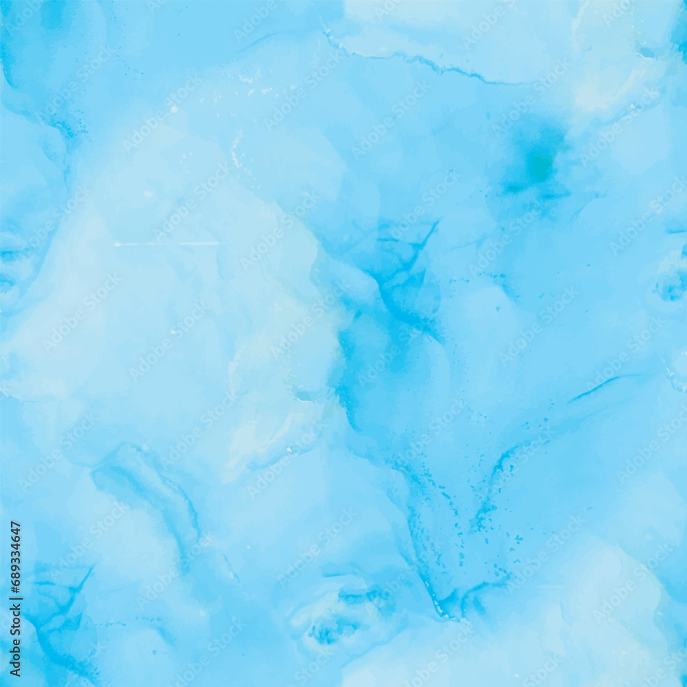 Obraz premium Watercolor Marble. Modern Abstract Sea Painting. Foil Ink Paint. Blue Gradient Background. Ocean Elegant Background. Metal Bronze Pattern. Vector Ink Canvas. Gold Marble Watercolor. Luxury Alcohol Ink