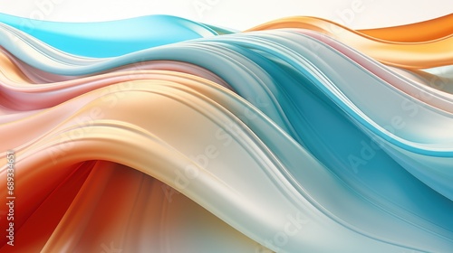 3d render of abstract multicolored wavy background with copy space